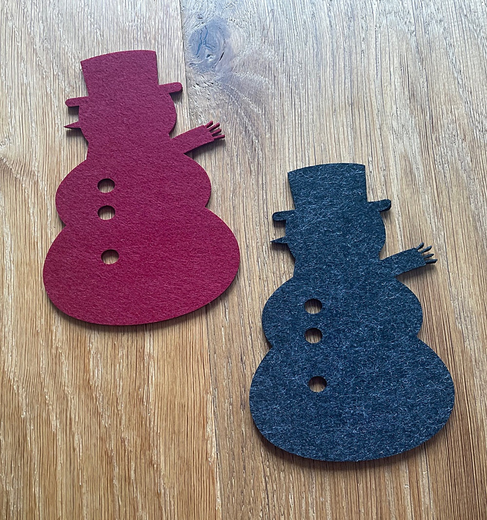 Filzuntersetzer Schneemann – Festliche Tischdeko & zuverlässiger Schutz