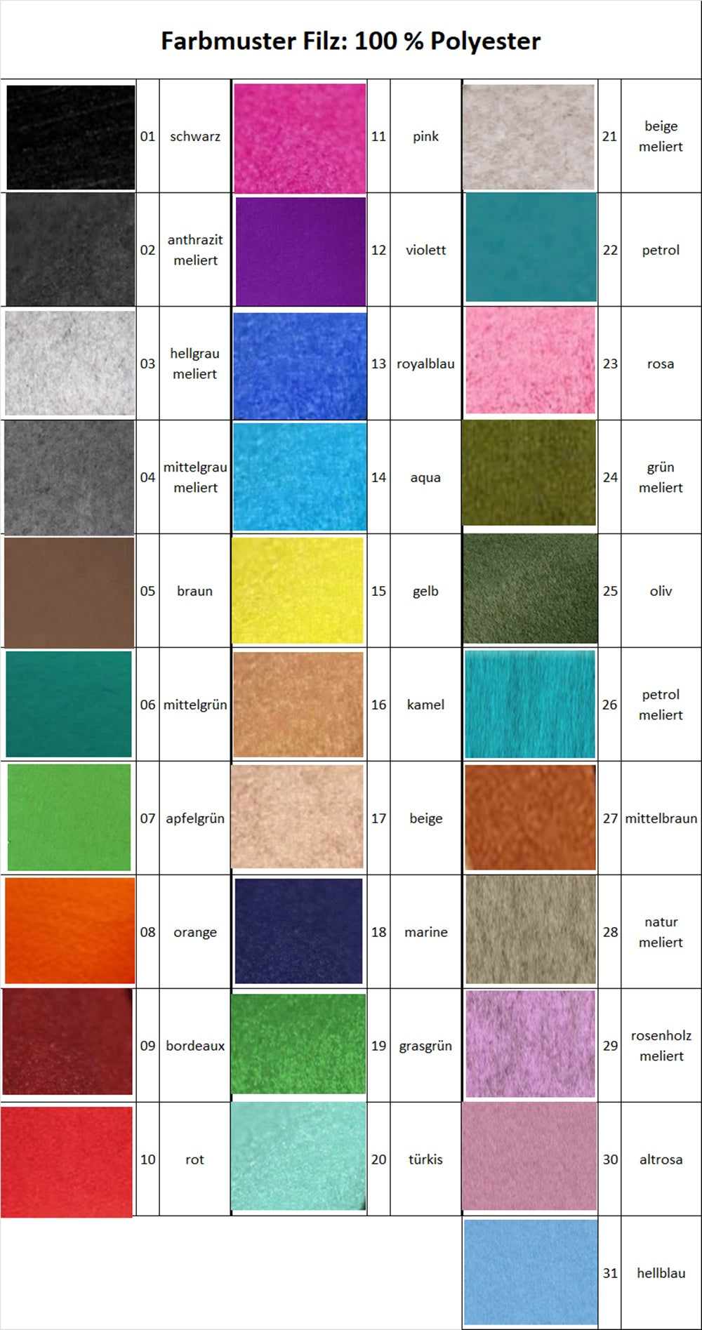 Felt placemat 30 x 40 cm