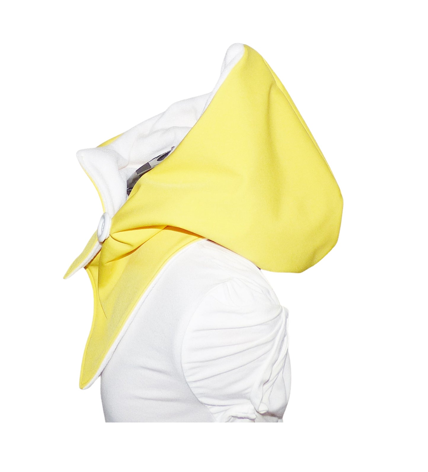 Kapuzenschal-Softshell, gelb-creme