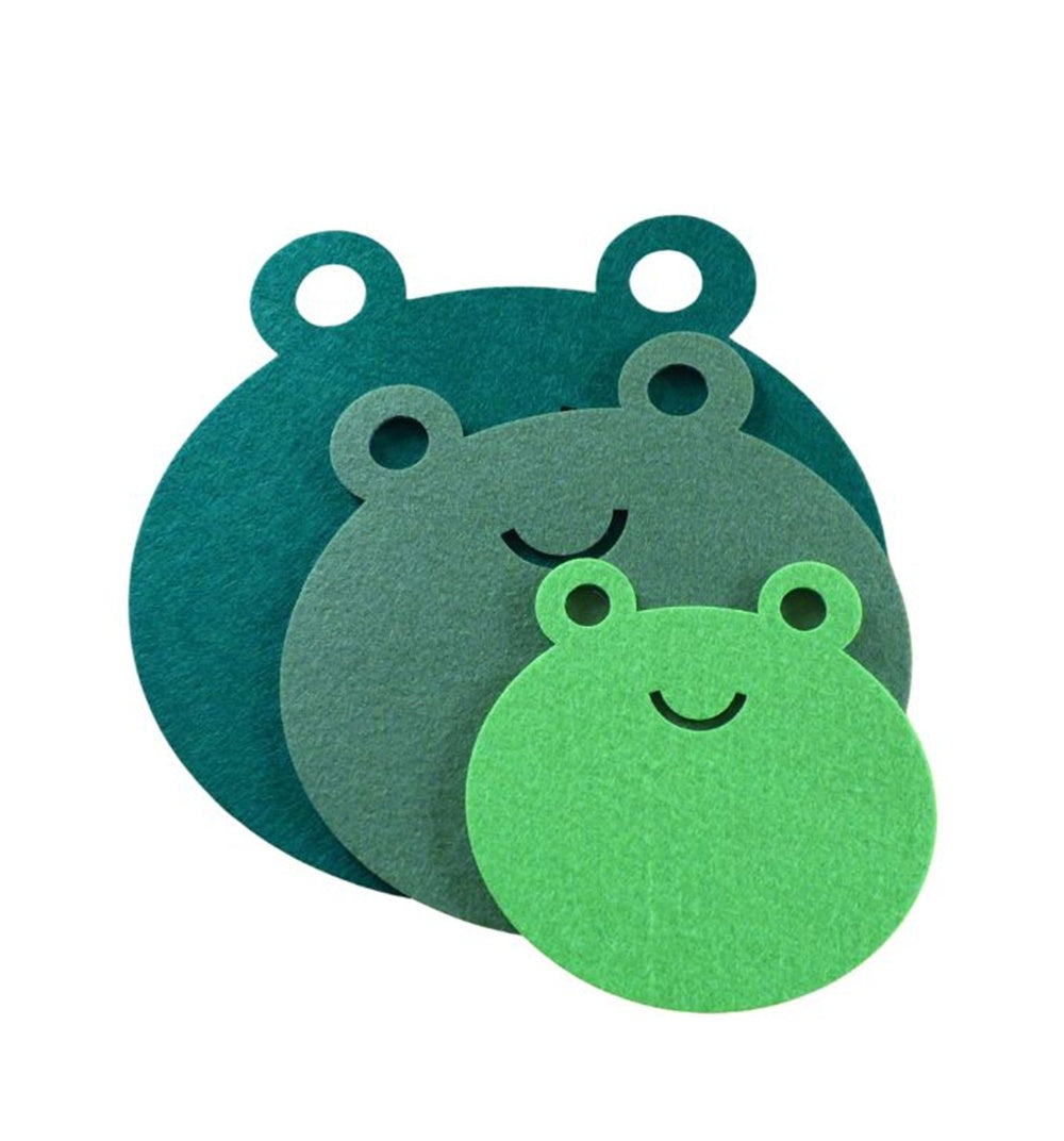 Filzuntersetzer Frosch, verschiedene Größen, Farbauswahl