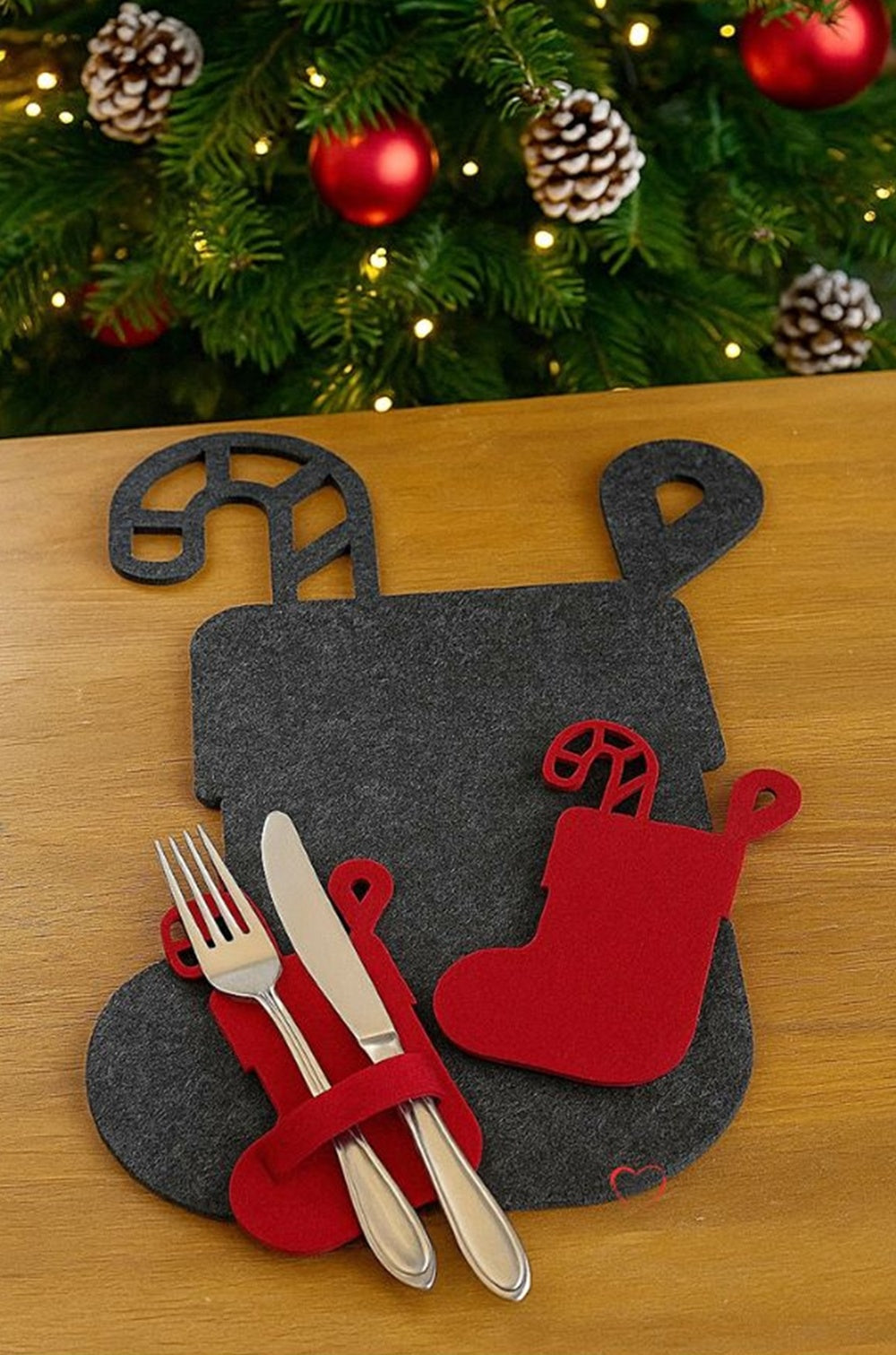 Filz Untersetzer Nikolausstiefel Weihnachtsdeko Tischset festlich langlebig