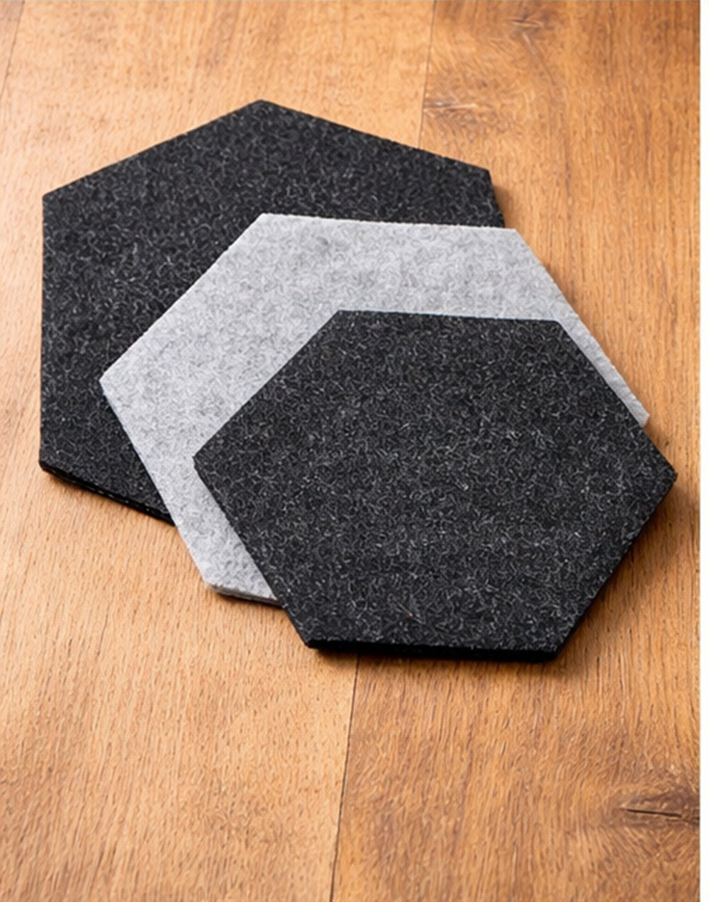 Filzuntersetzer Sechseck – moderne Hexagon-Untersetzer aus Filz