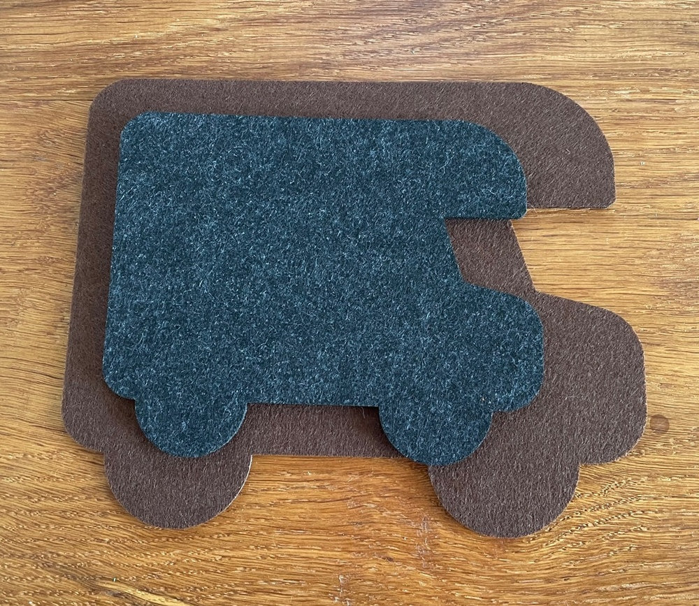 Filz Untersetzer Wohnmobil - formstabiler Möbelschutz