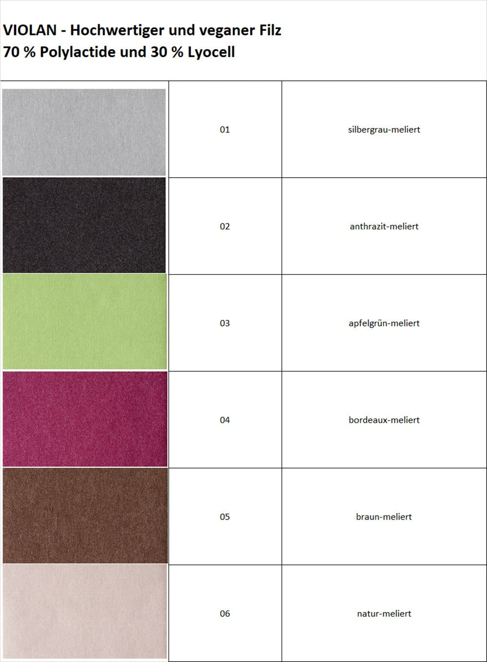 VIOLAN Filz Bankauflage 180 x 45 cm – gepolstert für lange Sitzbänke