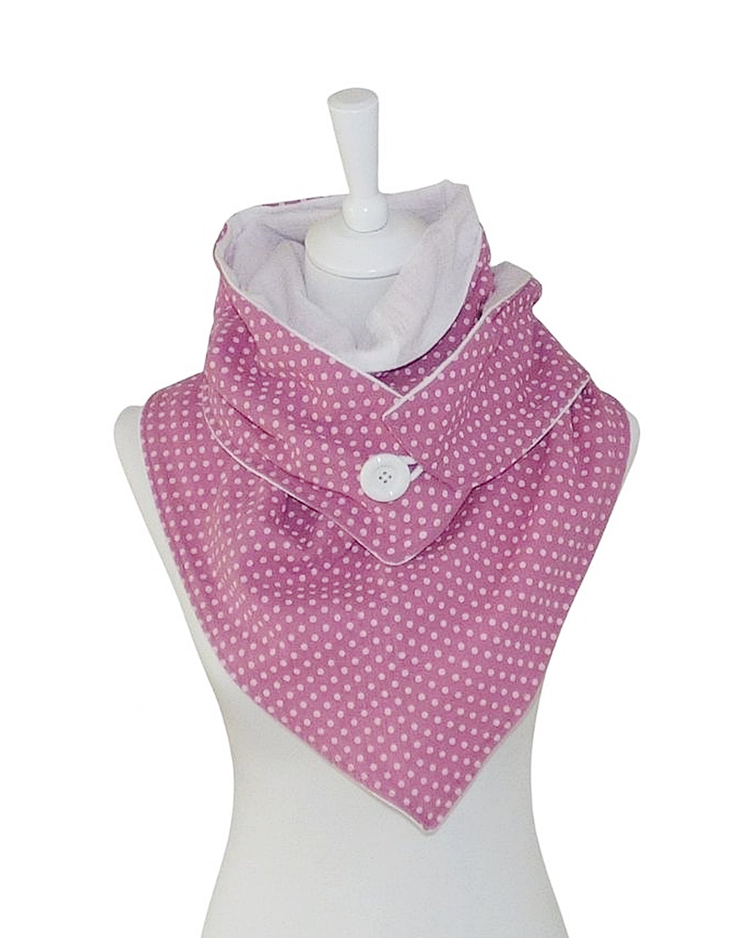 Triangular scarf muslin pink dotted