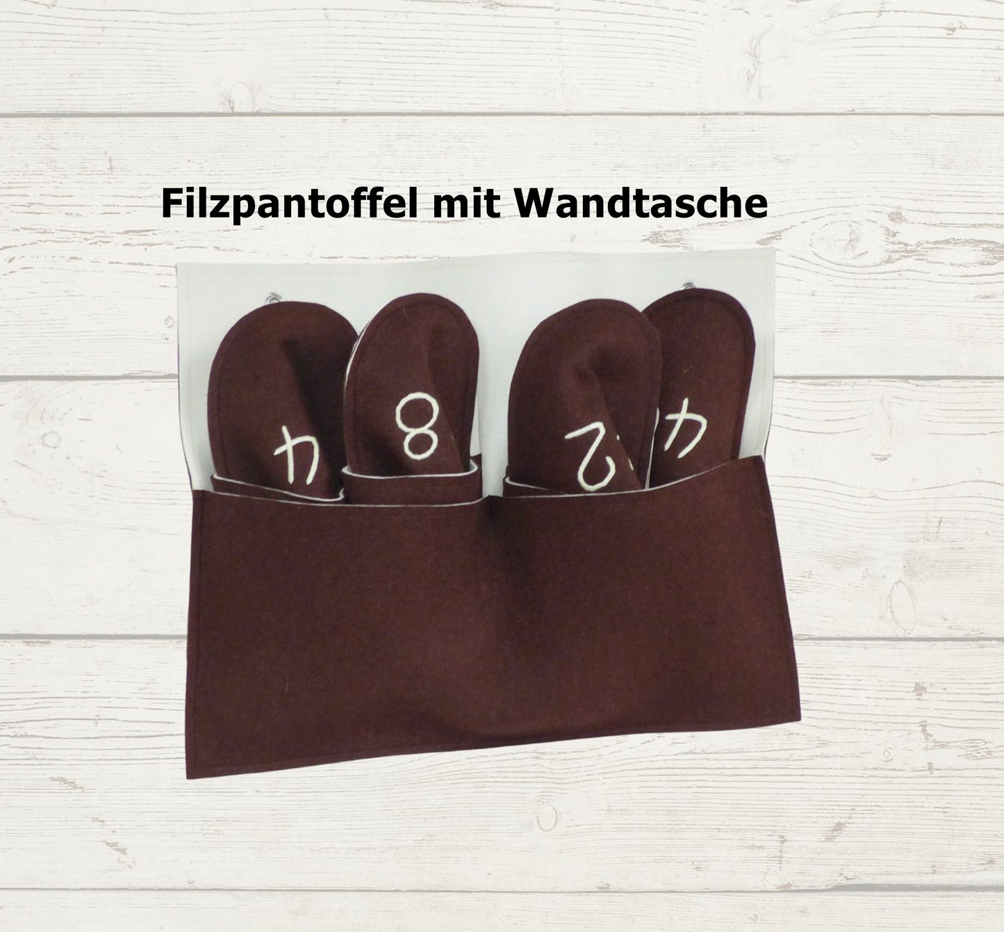 Filzpantoffel Wollfilz mit Wandtasche