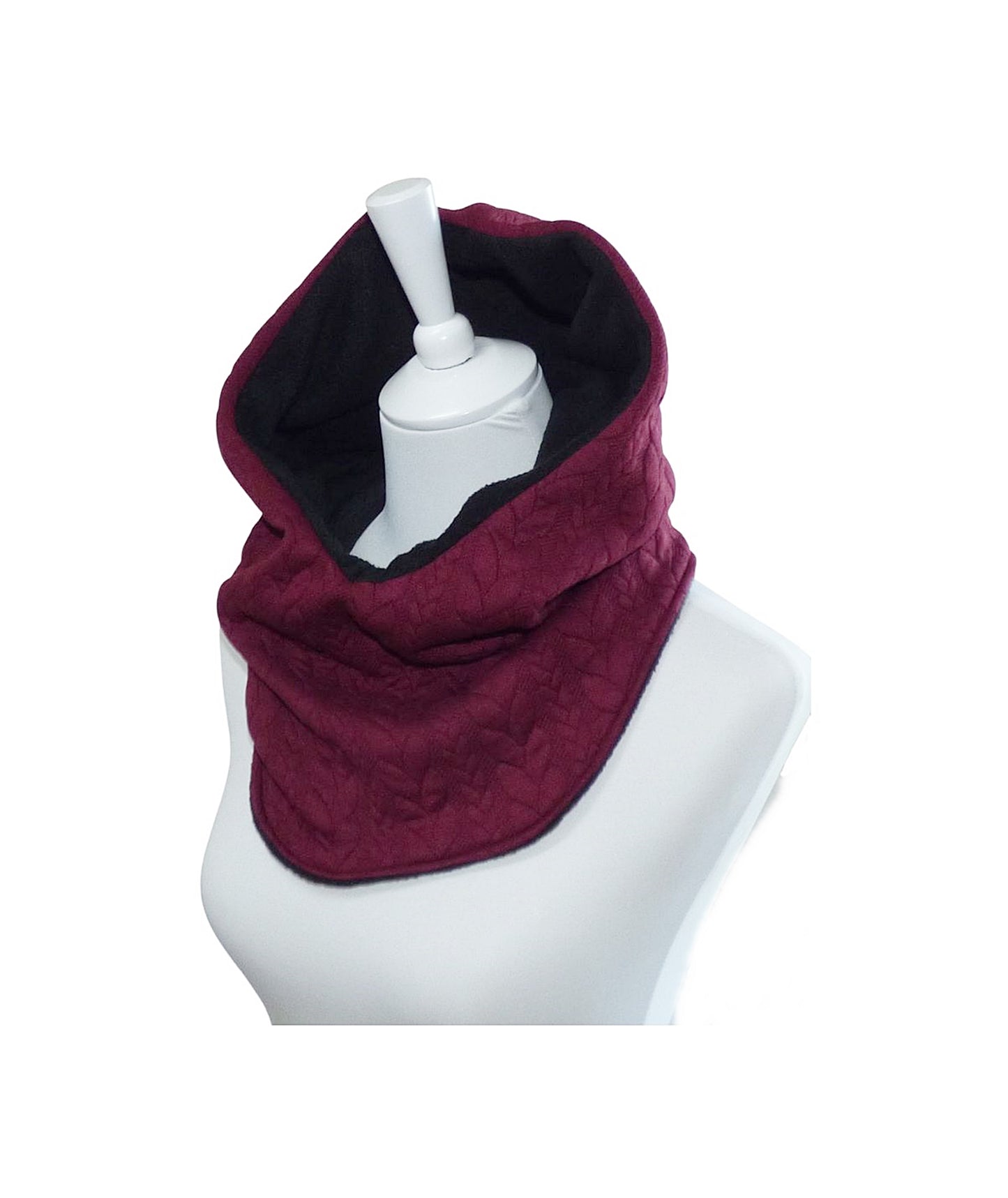 Kapuzenloop Jacquard Zopfmuster bordeaux