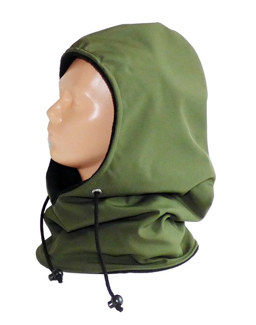 Kapuzenloop Softshell khaki schwarz Kapuzenschal