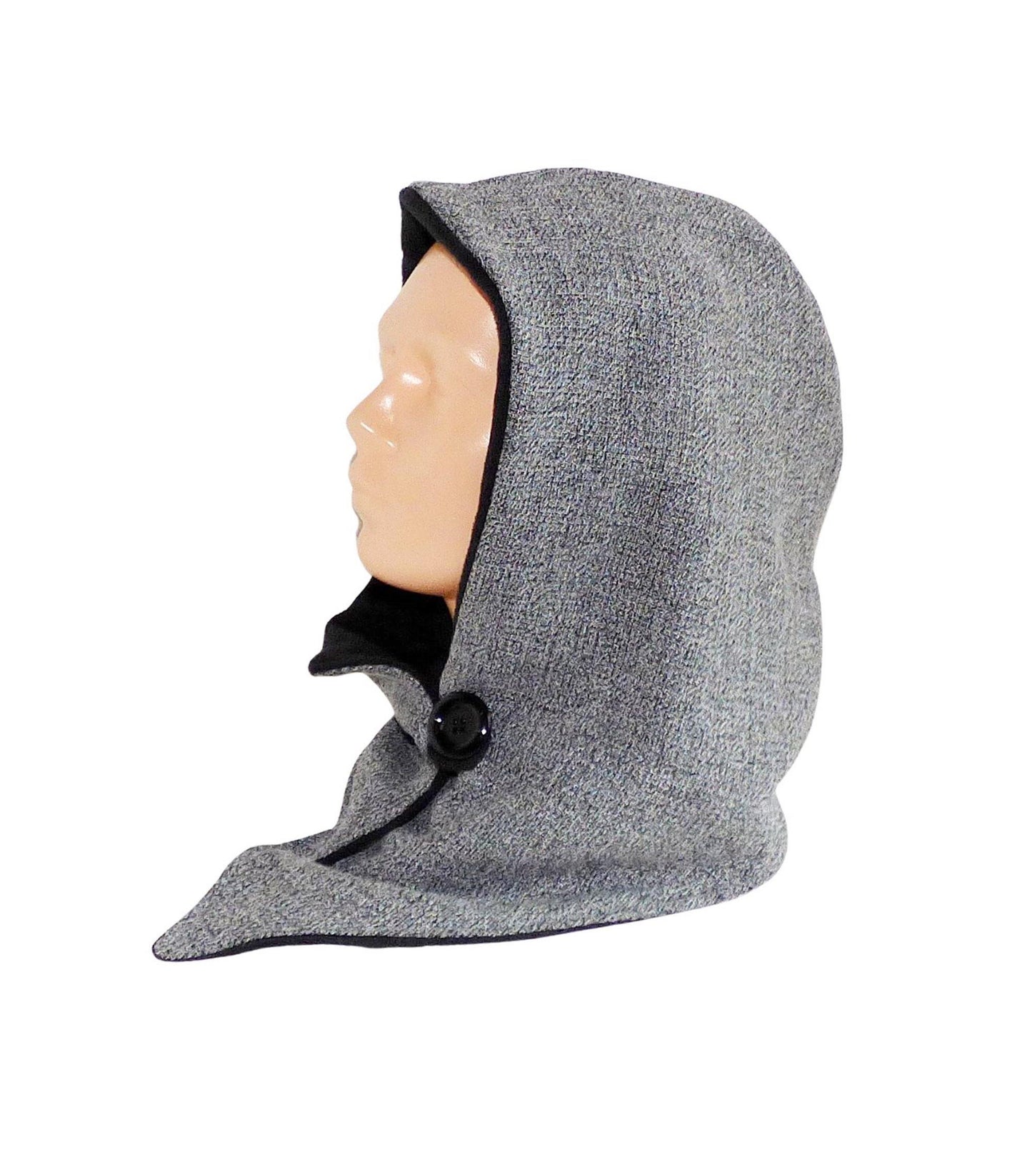 Kapuzenschal grau-meliert, schwarz - StoffAkzente