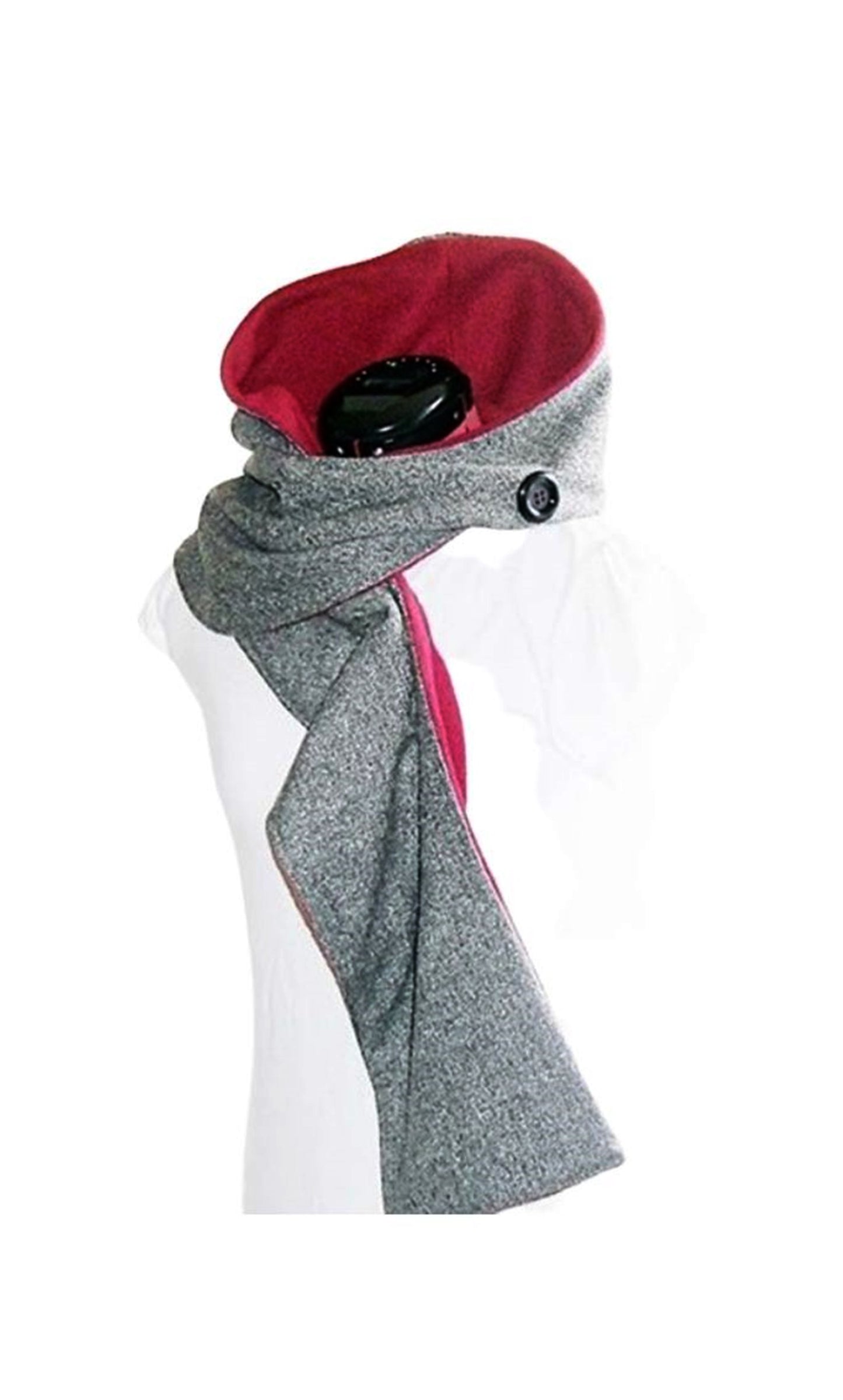 Kapuzenschal lange Schalenden Fleece bordeaux