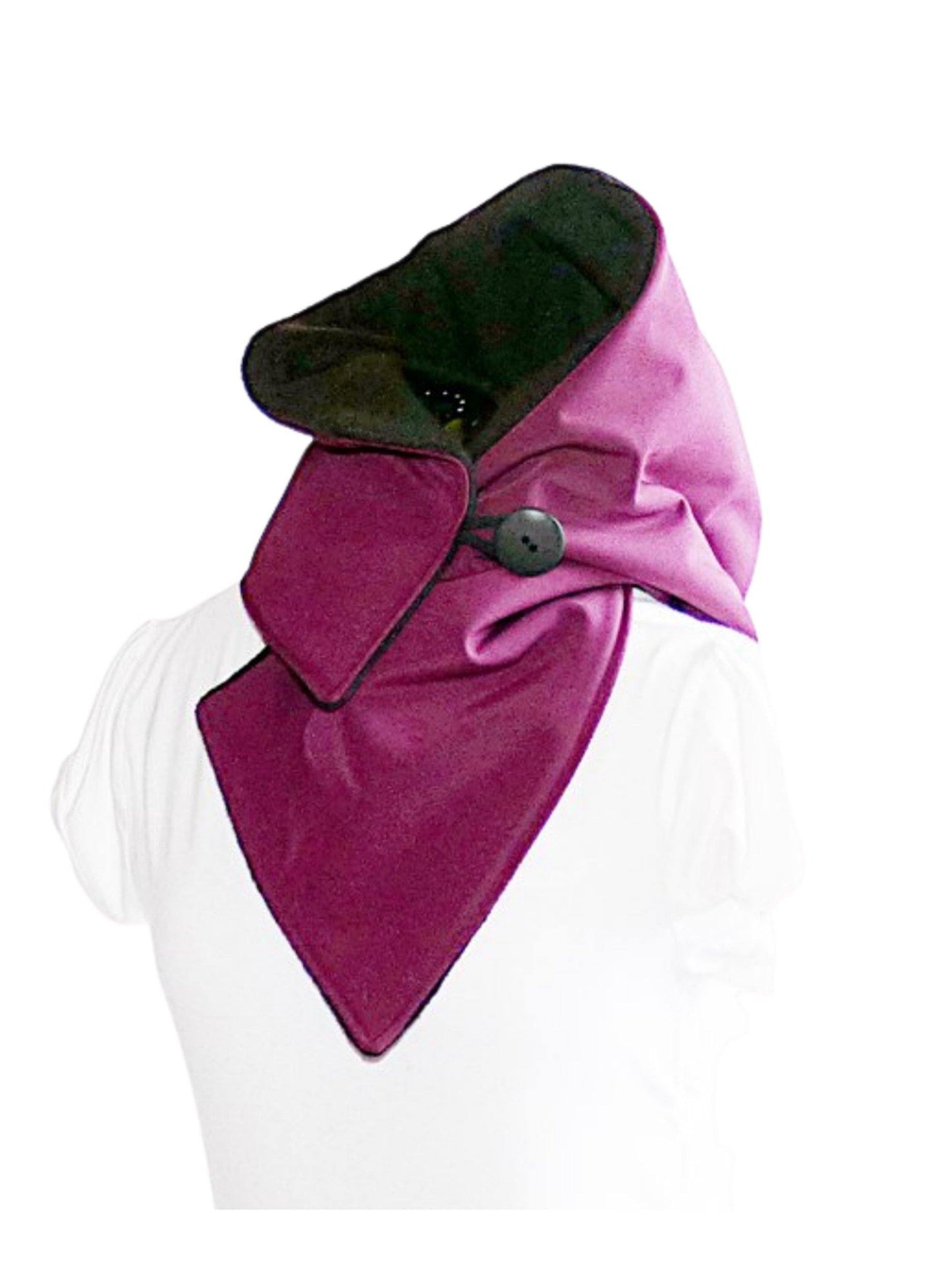 Kapuzenschal-Softshell, beere, schwarz