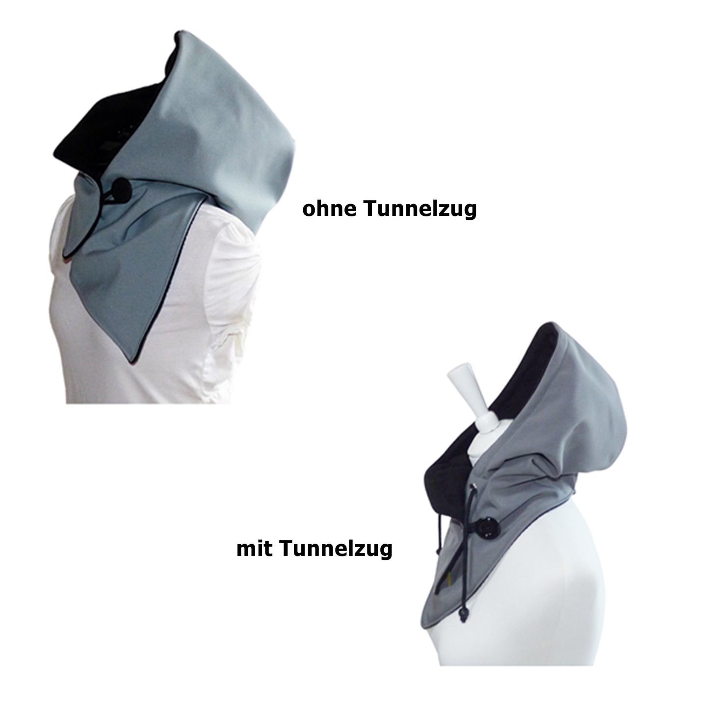 Kapuzenschal Softshell hellgrau
