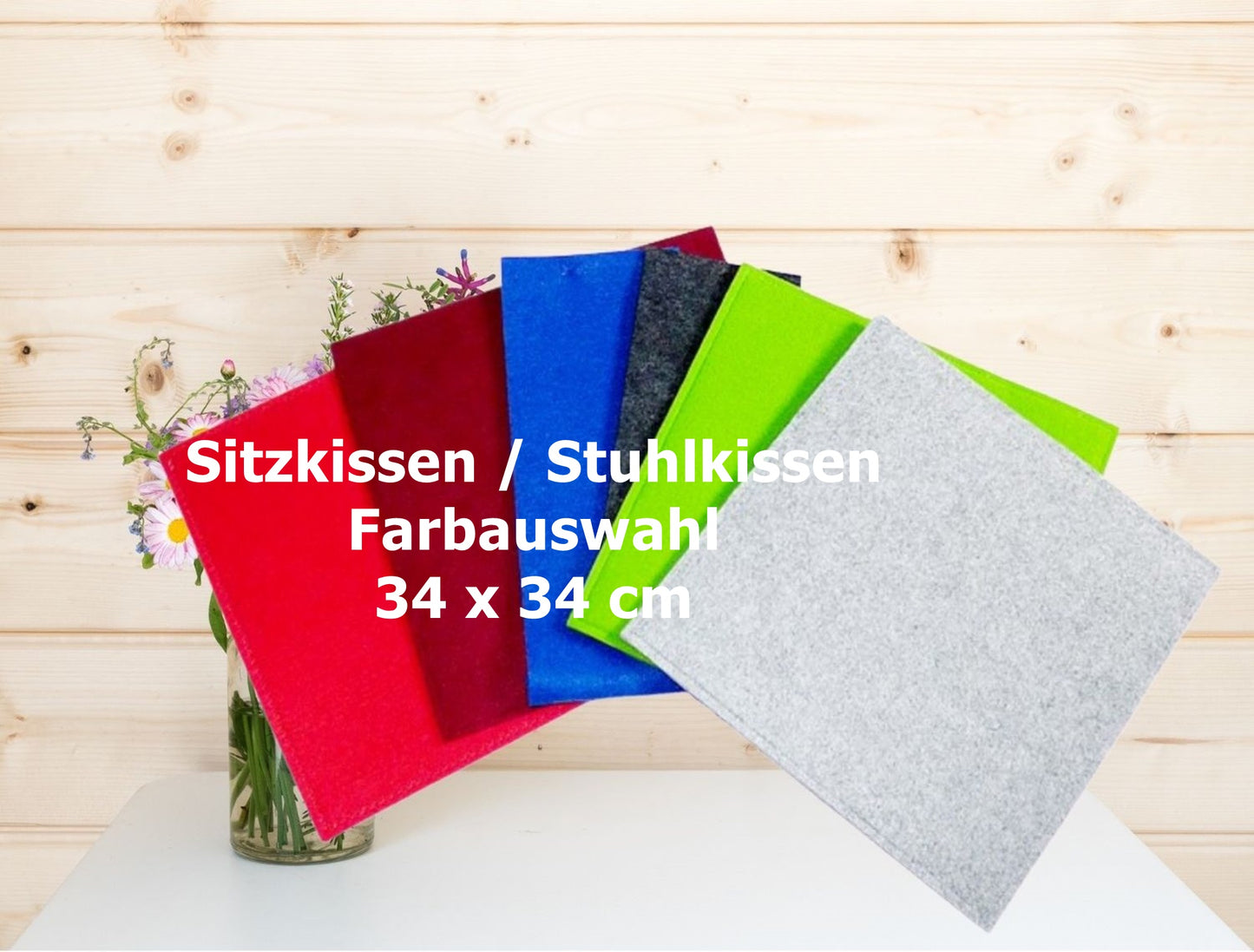 Sitzkissen Bankauflage Filz 34x34 cm