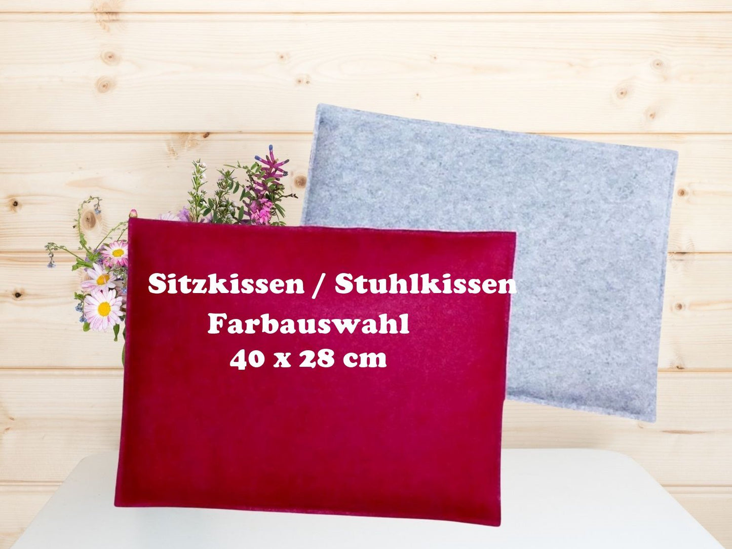 Sitzkissen VIOLAN Filz, 40x28 cm