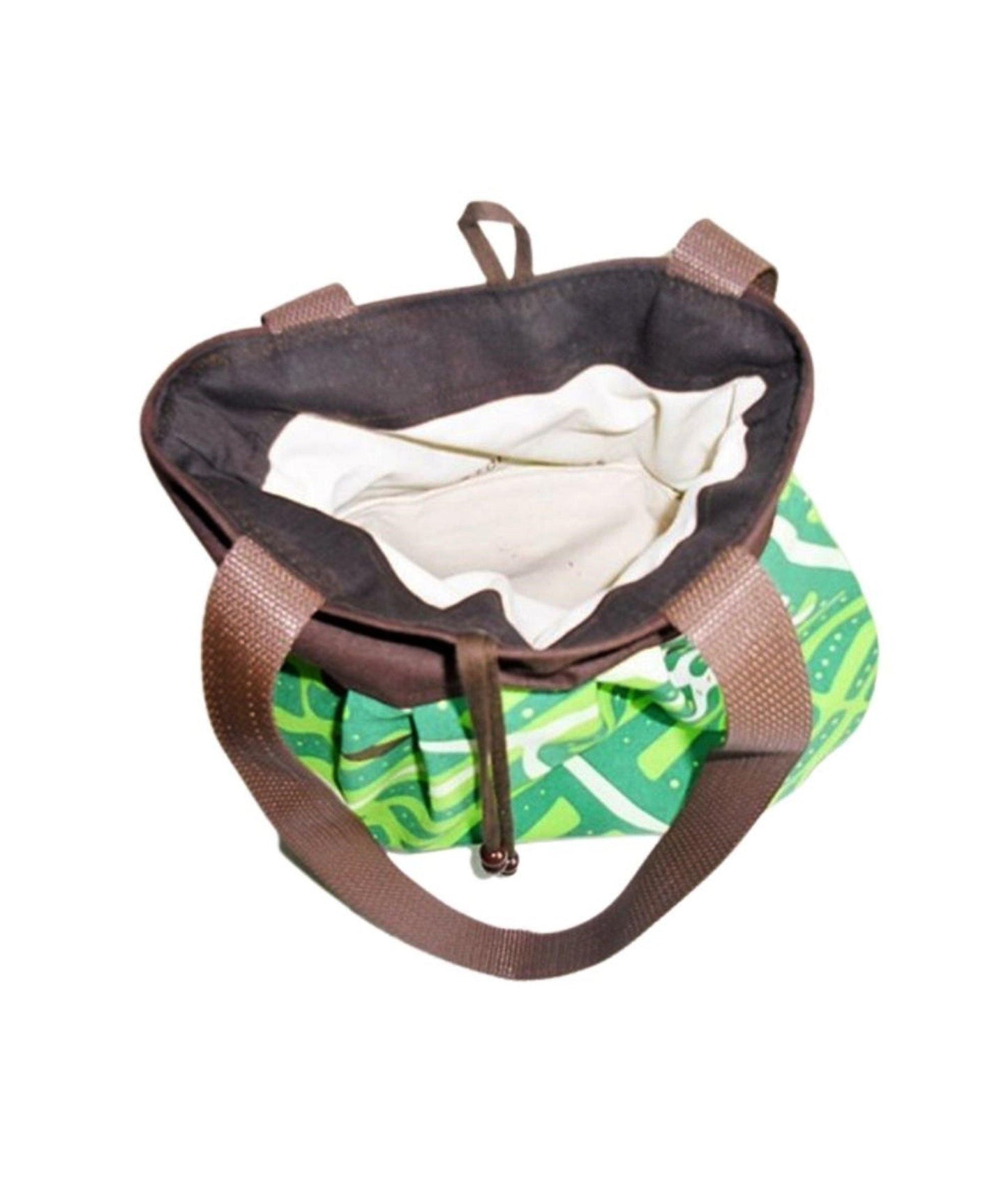 Tasche, grün-weiß-braun