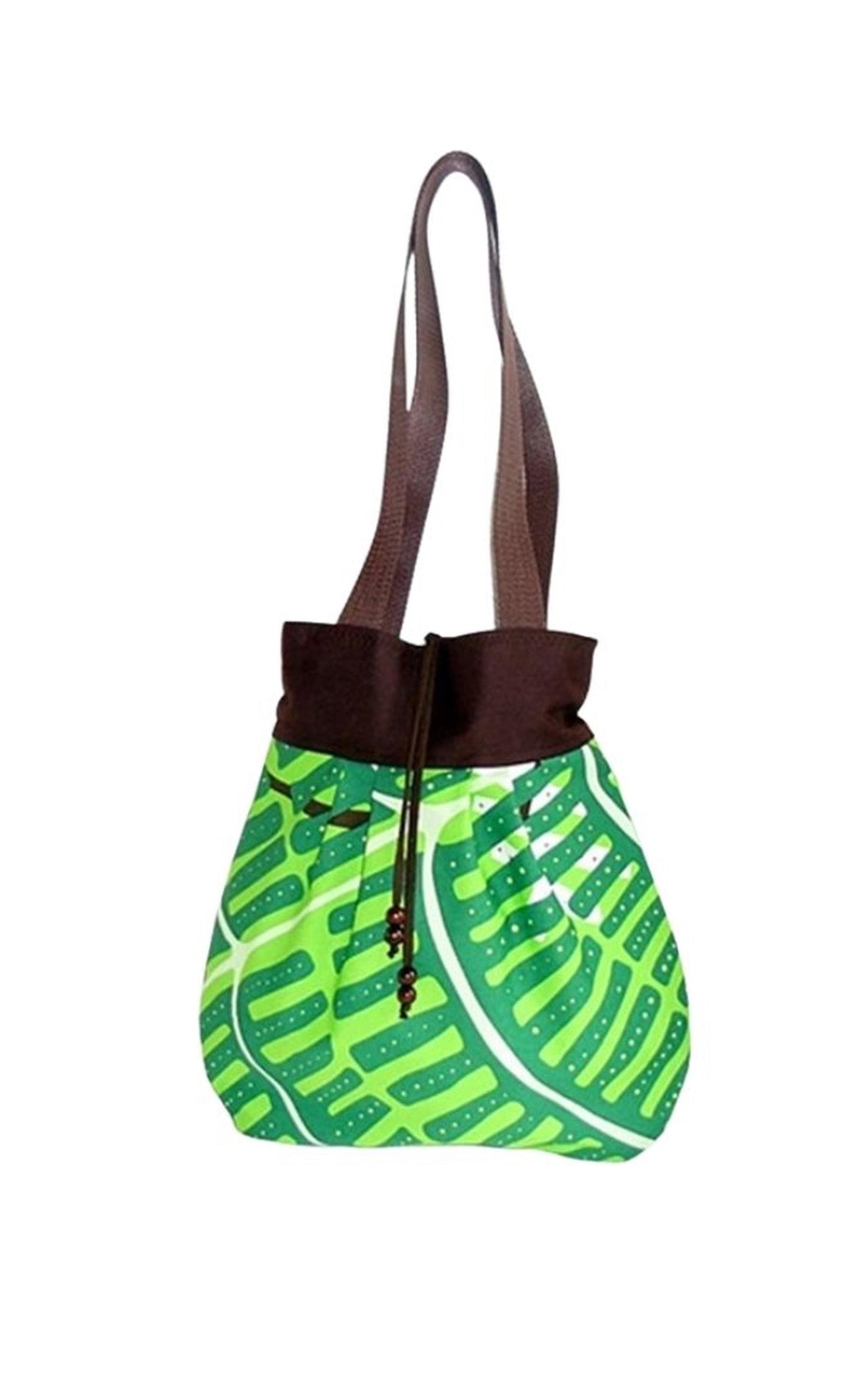 Tasche, grün-weiß-braun