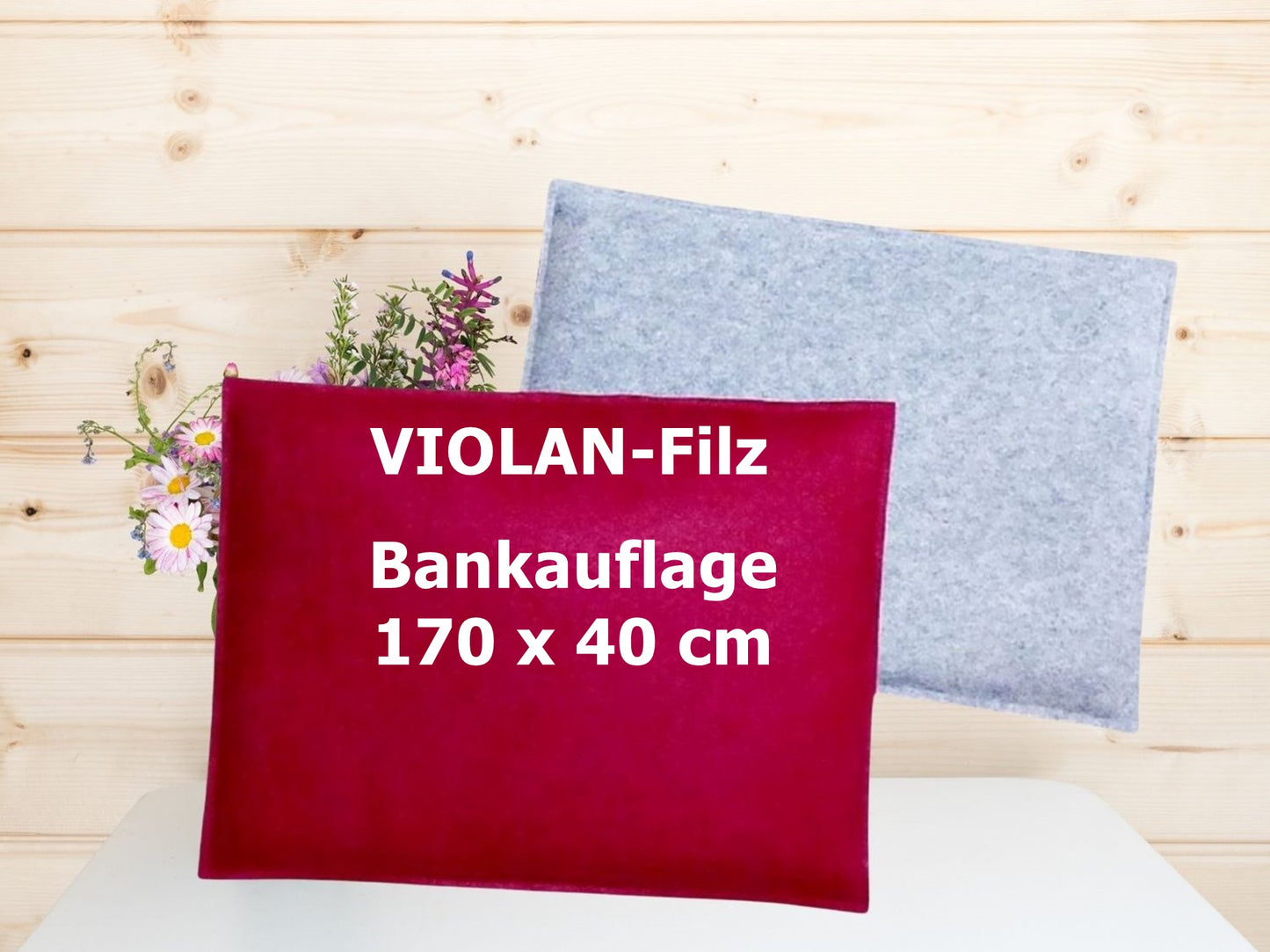 Bankauflage VIOLAN Filz 170x40 cm