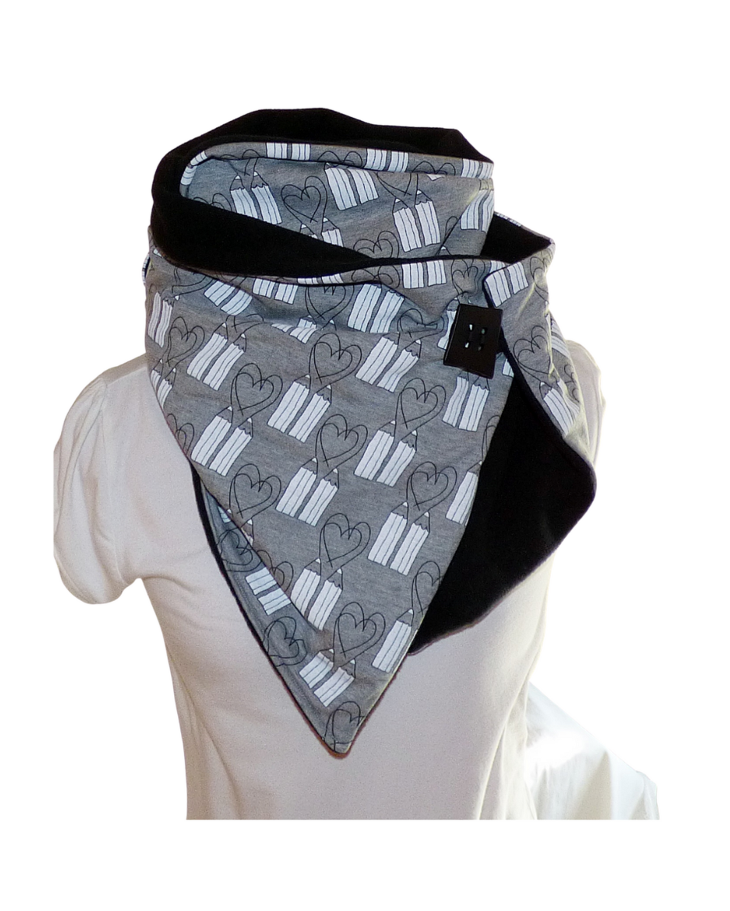 Wrap scarf, grey, black