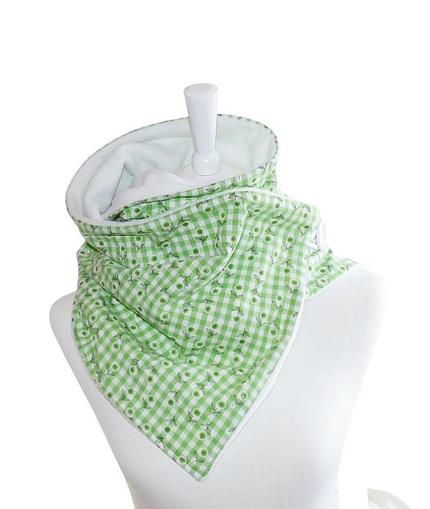 Wickelschal Baumwolle apfelgrün weiß