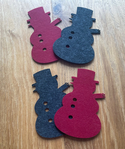 Filzuntersetzer Schneemann – Festliche Tischdeko & zuverlässiger Schutz