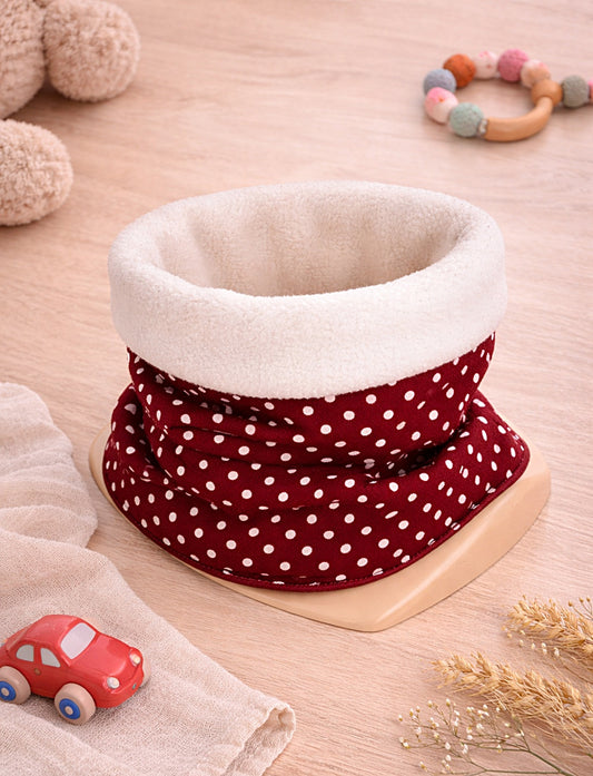 Baumwolle Kinder Loop Schal bordeaux gepunktet