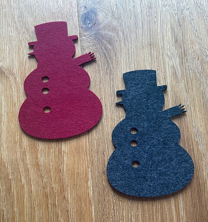 Filzuntersetzer Schneemann – Festliche Tischdeko & zuverlässiger Schutz
