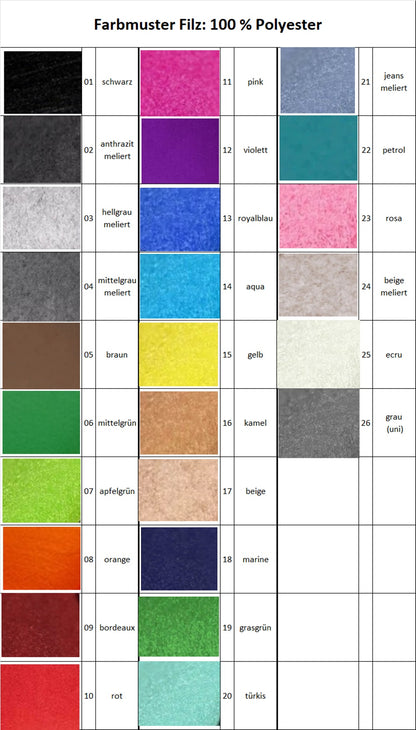 Filzuntersetzer Rechteck – Stilvoller Schutz in 9 Größen & 26 Farben