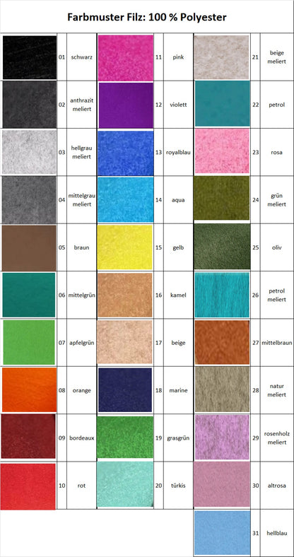 Filz Sitzkissen 20 x 25 cm bequem gepolstert