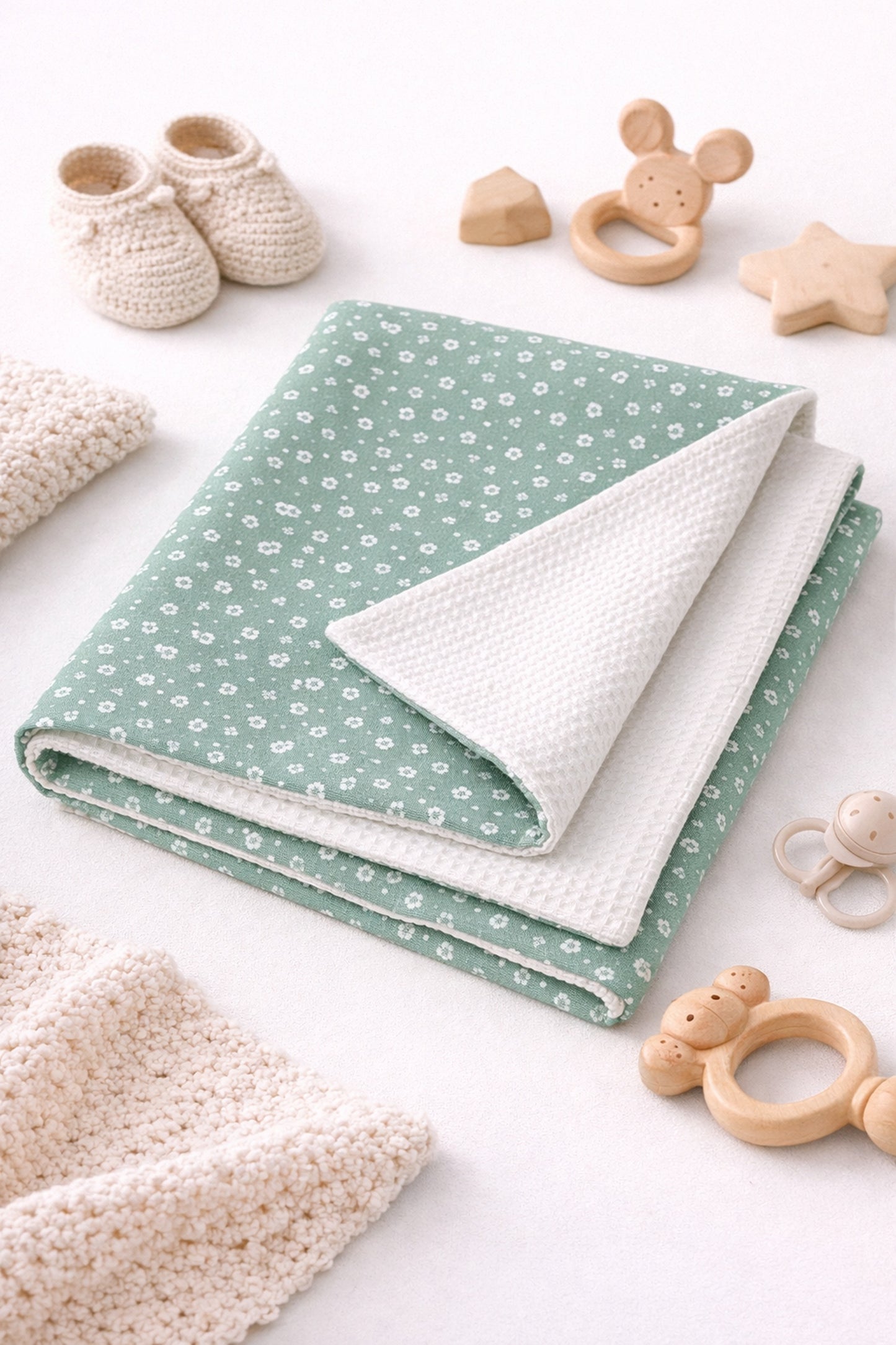 Baumwolle Babydecke Musselin-Waffelpiqué