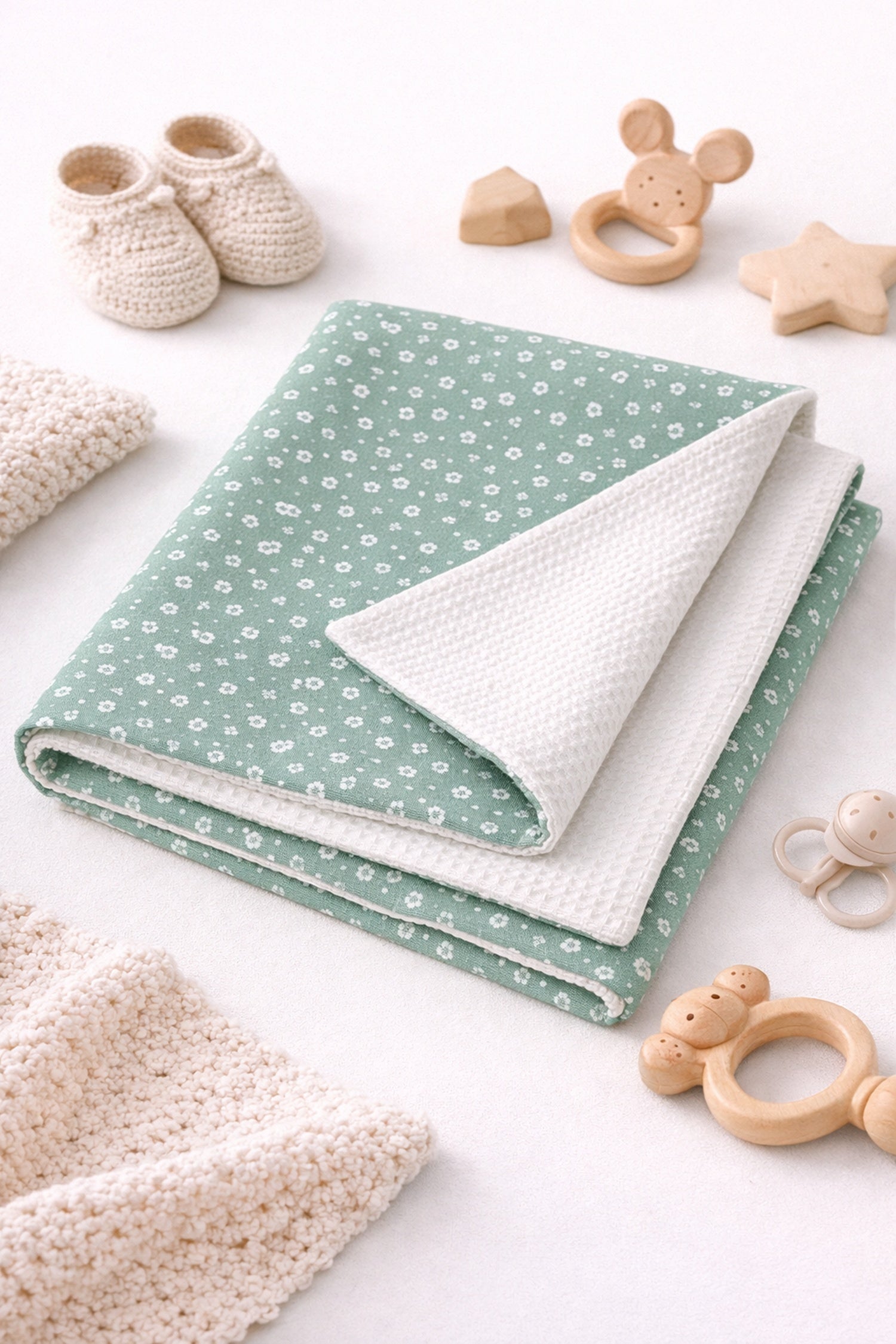 Baumwolle Babydecke Musselin-Waffelpiqué