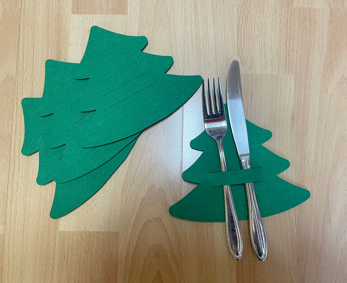Bestecktasche Filz Weihnachtsbaum Tannenbaum