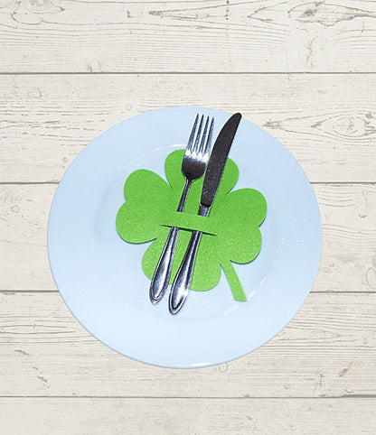 Filz Bestecktasche Kleeblatt, Farbauswahl, Besteckhalter