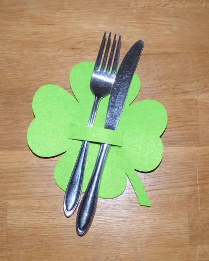 Bestecktasche Filz Kleeblatt 