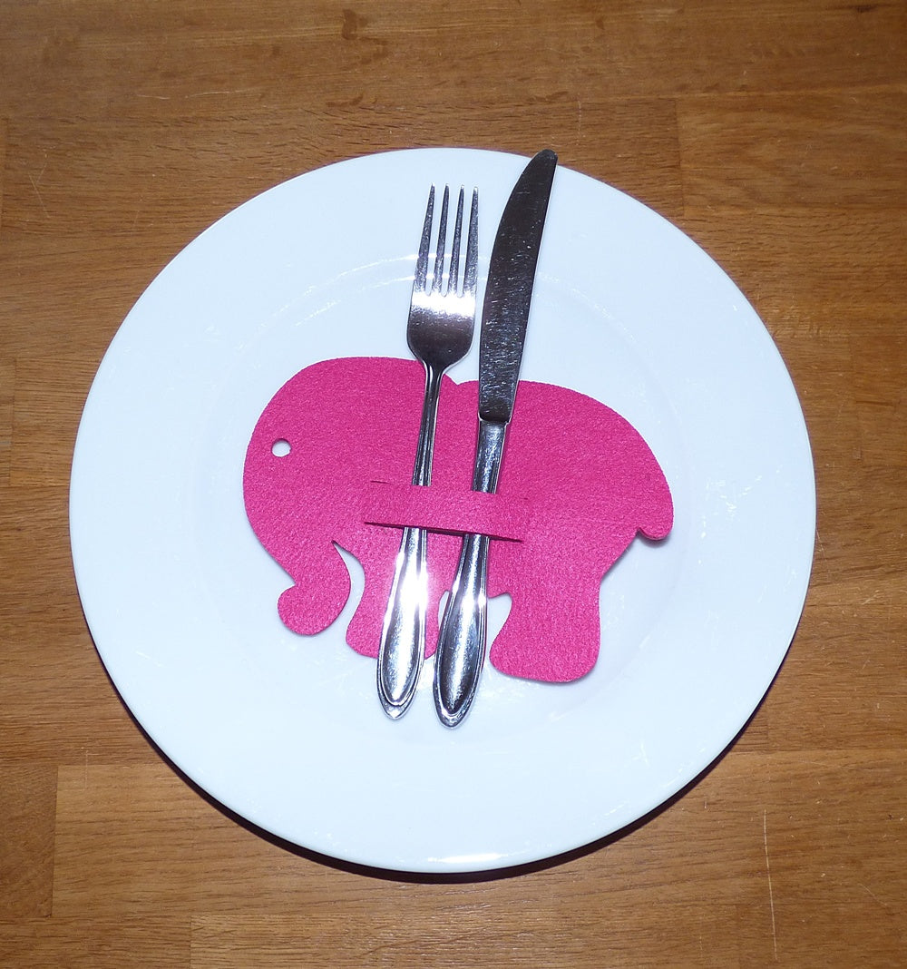 Bestecktasche Filz Elefant