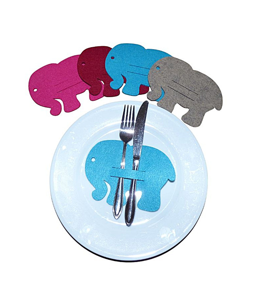Bestecktasche Filz Elefant