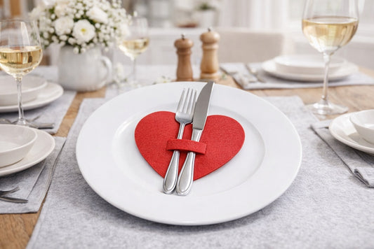 Bestecktasche Herz aus Filz 