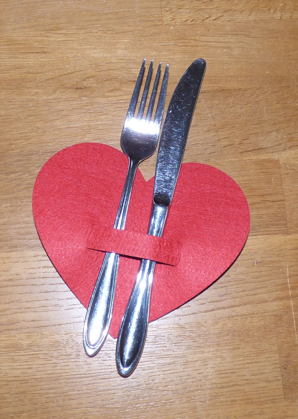 Filz Besteckhalter Herz, Farbauswahl, Bestecktasche, vegan