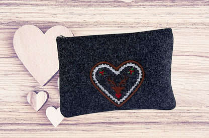 Dirndltasche, Dirndlschürzentasche, Filz bestickt