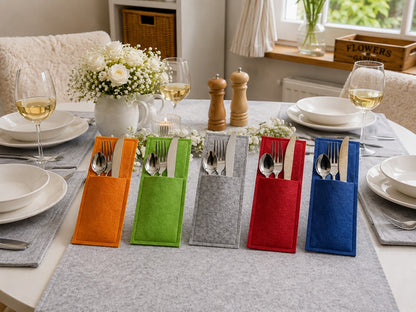 Filz Bestecktaschen im 2er Set als stilvolle Tischdekoration