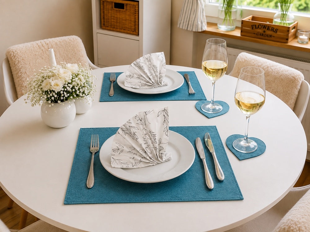 Filz Tischset 33 x 33 cm als modernes und stilvolles Platzset