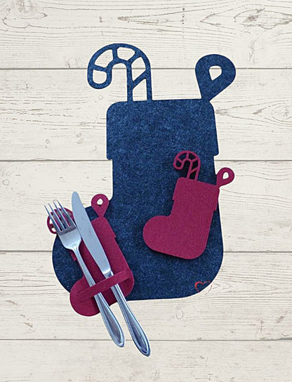 Filzuntersetzer Nikolausstiefel – Festlicher Tischschutz & liebevolle Weihnachtsdeko