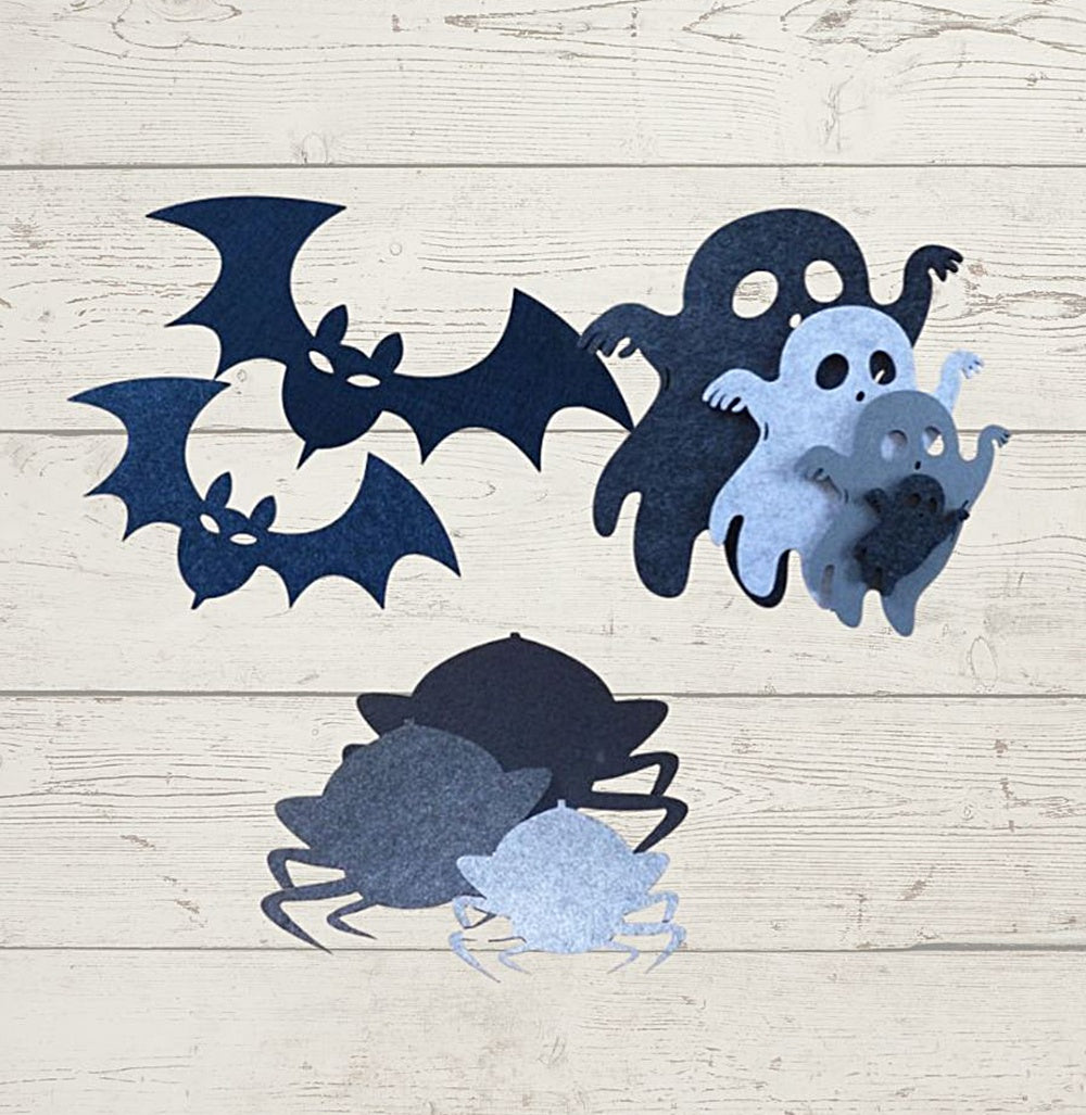 Filzuntersetzer Spinne, Fledermaus oder Geist – Halloween-Motive