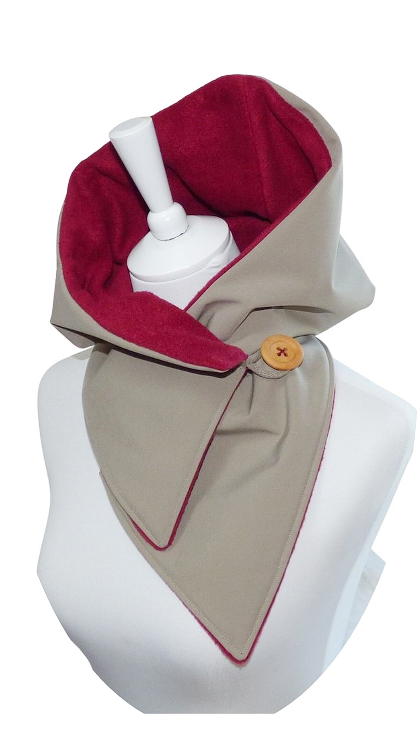 Kapuzenschal Softshell beige bordeaux