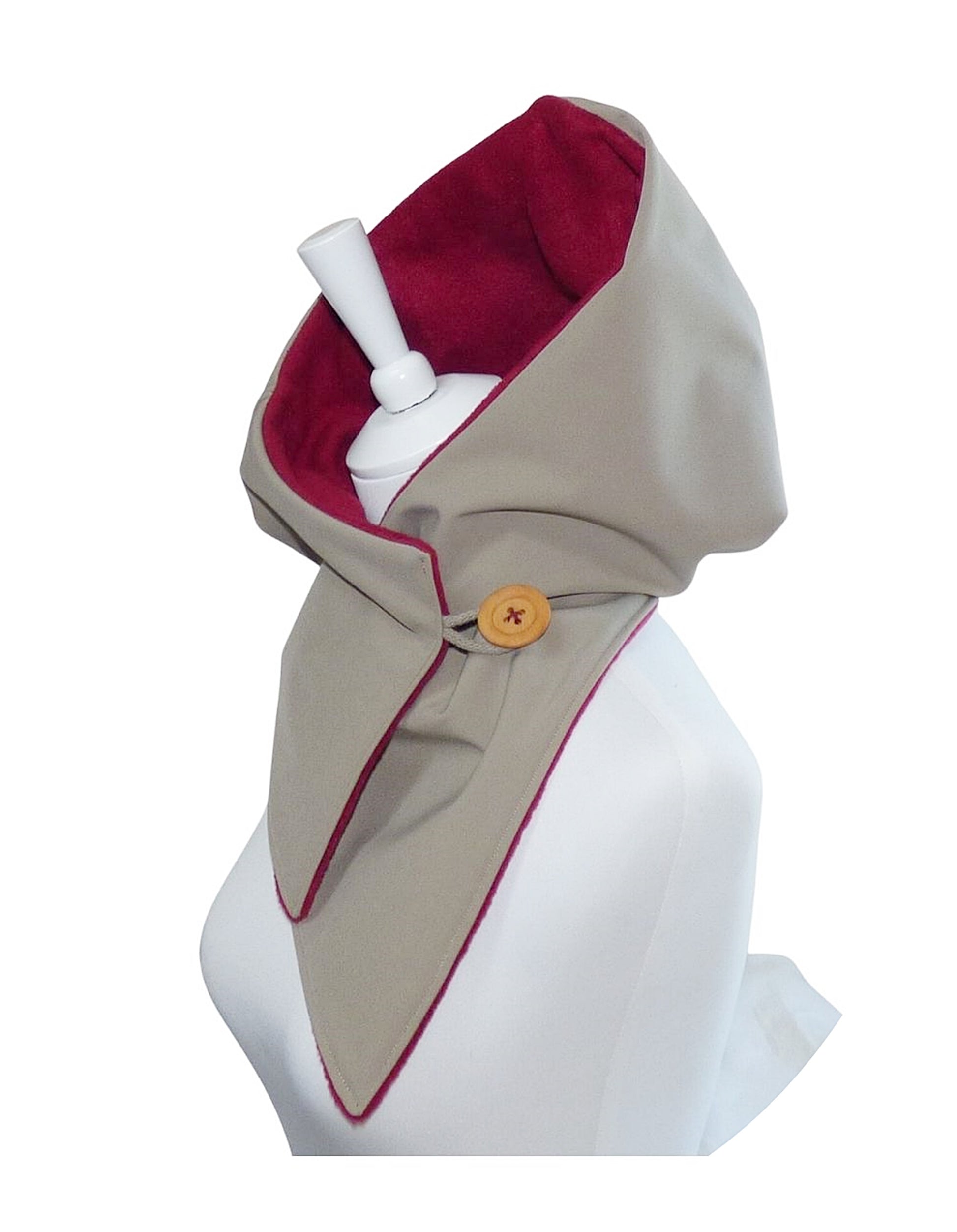 Kapuzenschal Softshell beige bordeaux