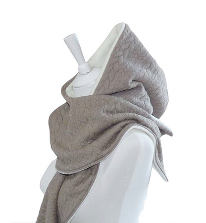 Kapuzenschal Zopf Jacquard – dein handgefertigtes, kuscheliges Unikat