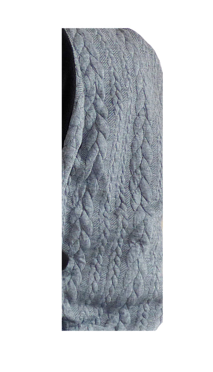 Kapuzenschal, Zopf Jacquard, mittelgrau