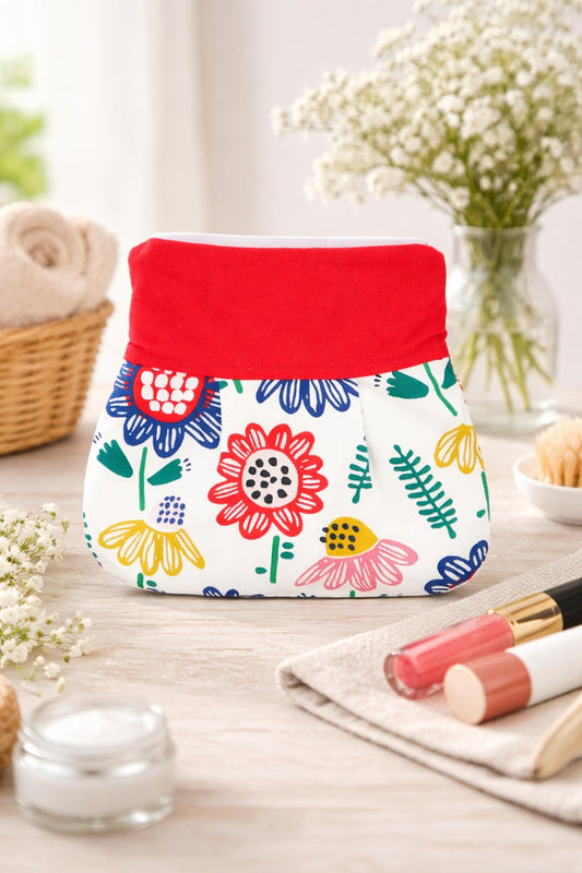 Baumwolle Kosmetiktasche mit Blumenmuster 