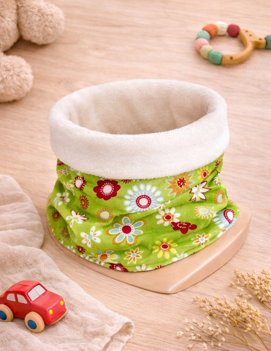Baumwolle Kinder Loop Schal geblümt mit Fleecefutter