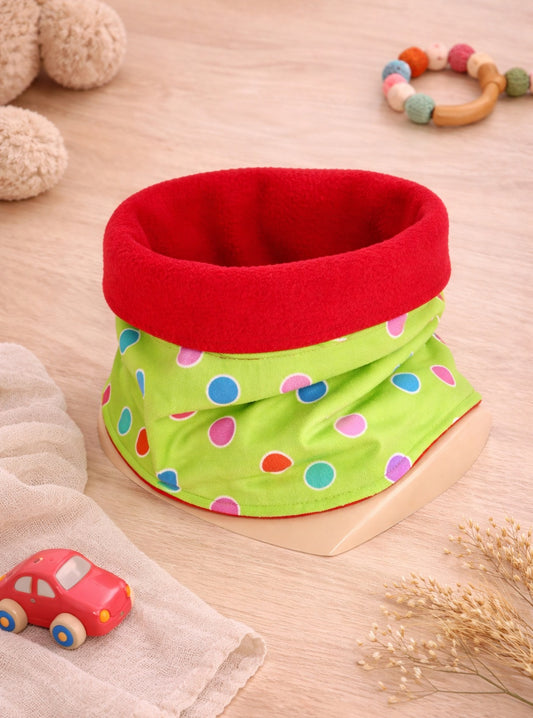 Baumwolle Kinder Loop Schal gepunktet mit Fleecefutter