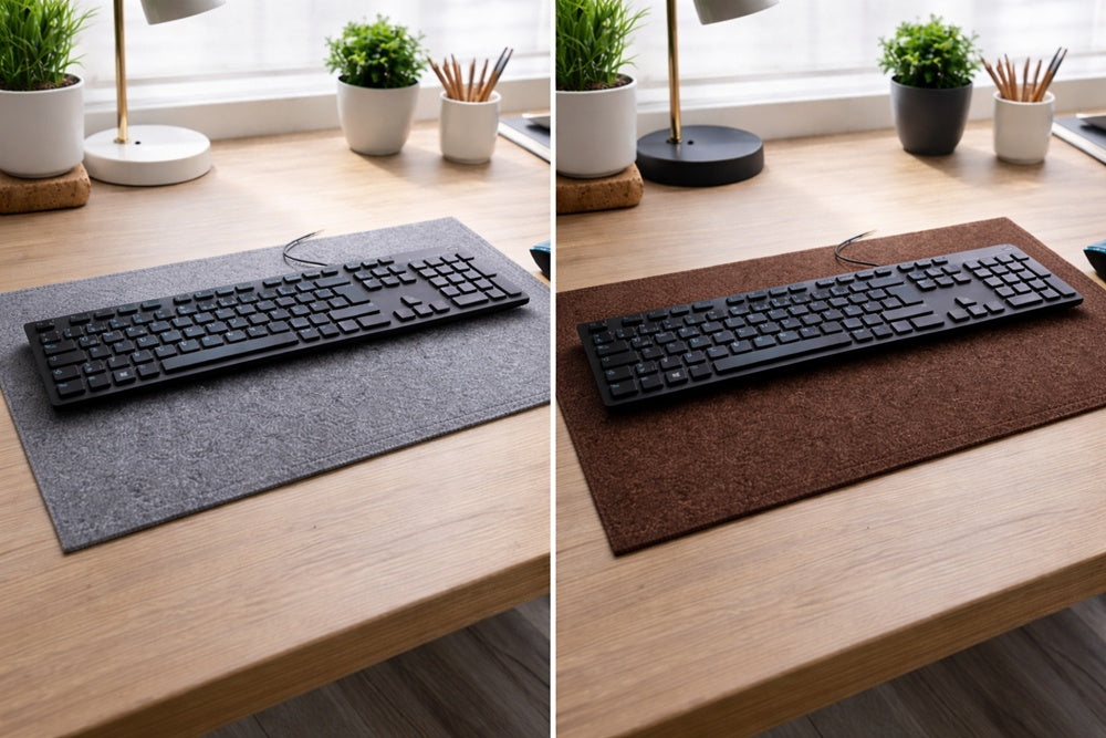 Filz Schreibtischunterlage mit Naht – schützt deinen Arbeitsplatz